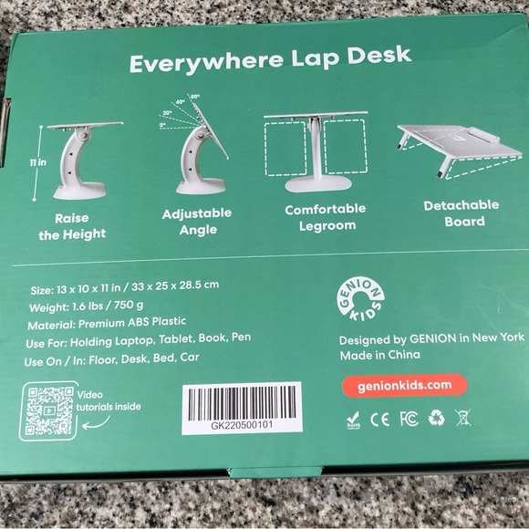 NWT GENION  Everywhere Lap Desk With Blue Light Glasses & Clip On Lamp - Picture 4 of 15